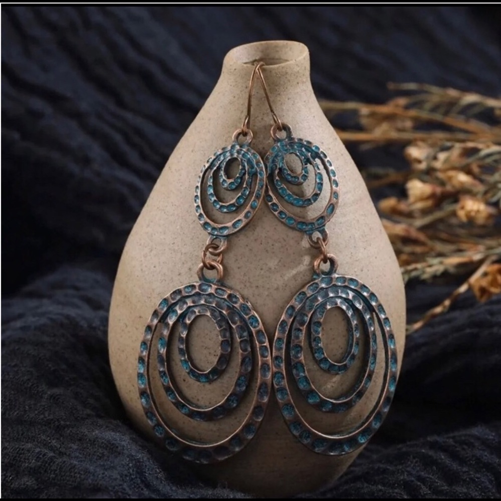 Hammered Vintage Dangle Earrings New